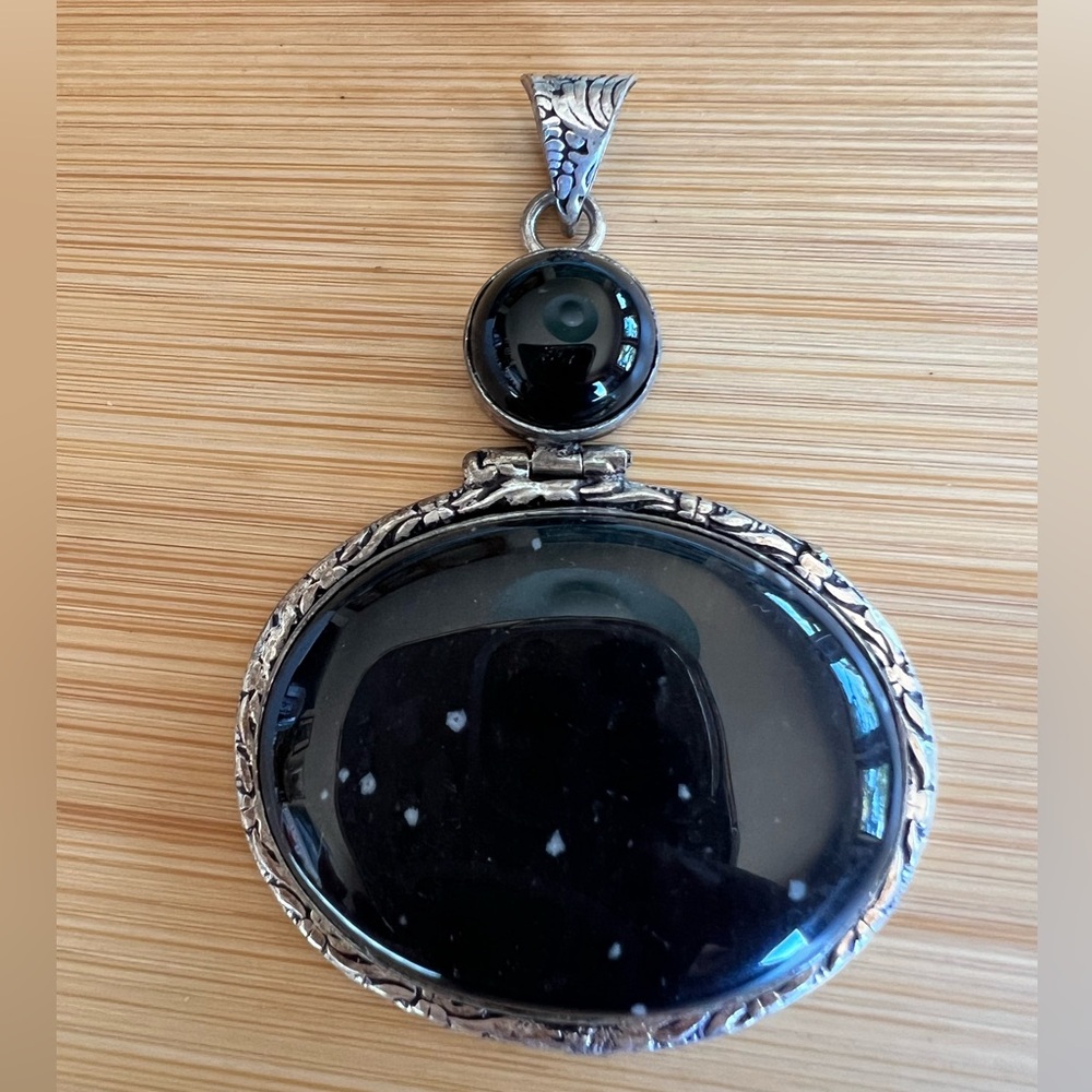 Snowflake Obsidian, And Onyx Pendant - image 5